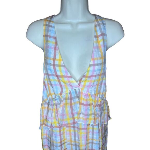 Cinq a Sept Astor White Multi Tiered Multi Dress NWT Size 14 - Picture 7 of 11